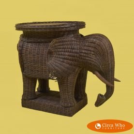 Woven Rattan Dark Brown Elephant Table
