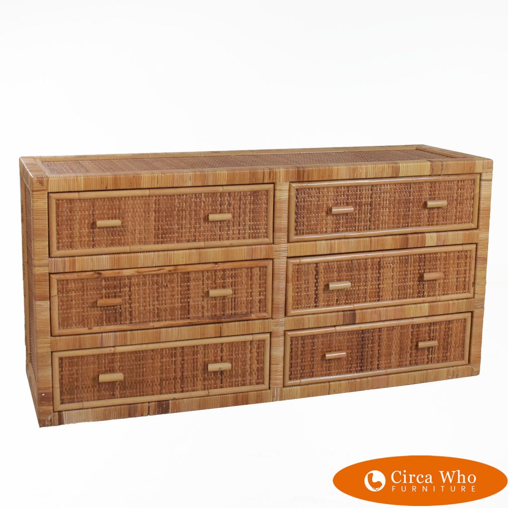 Woven Rattan Dresser Circa Who