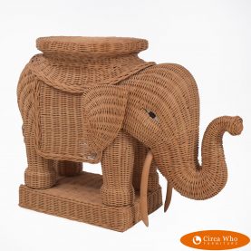 Woven Rattan Elephant Table
