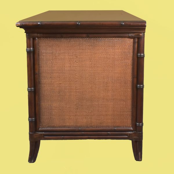 Woven Rattan Executive Desk by Sligh