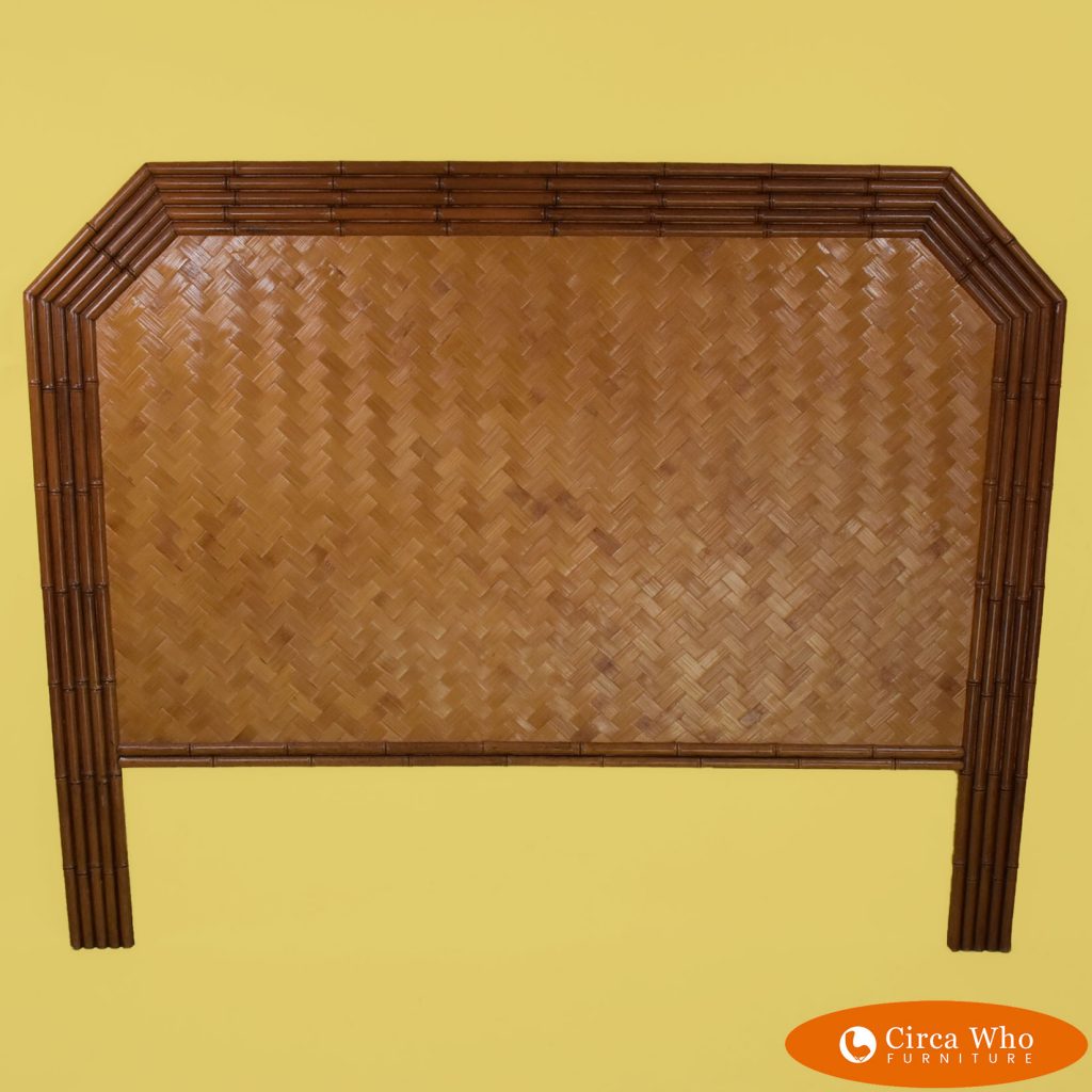 Woven Rattan Faux Bamboo Queen Headboard Circa Who