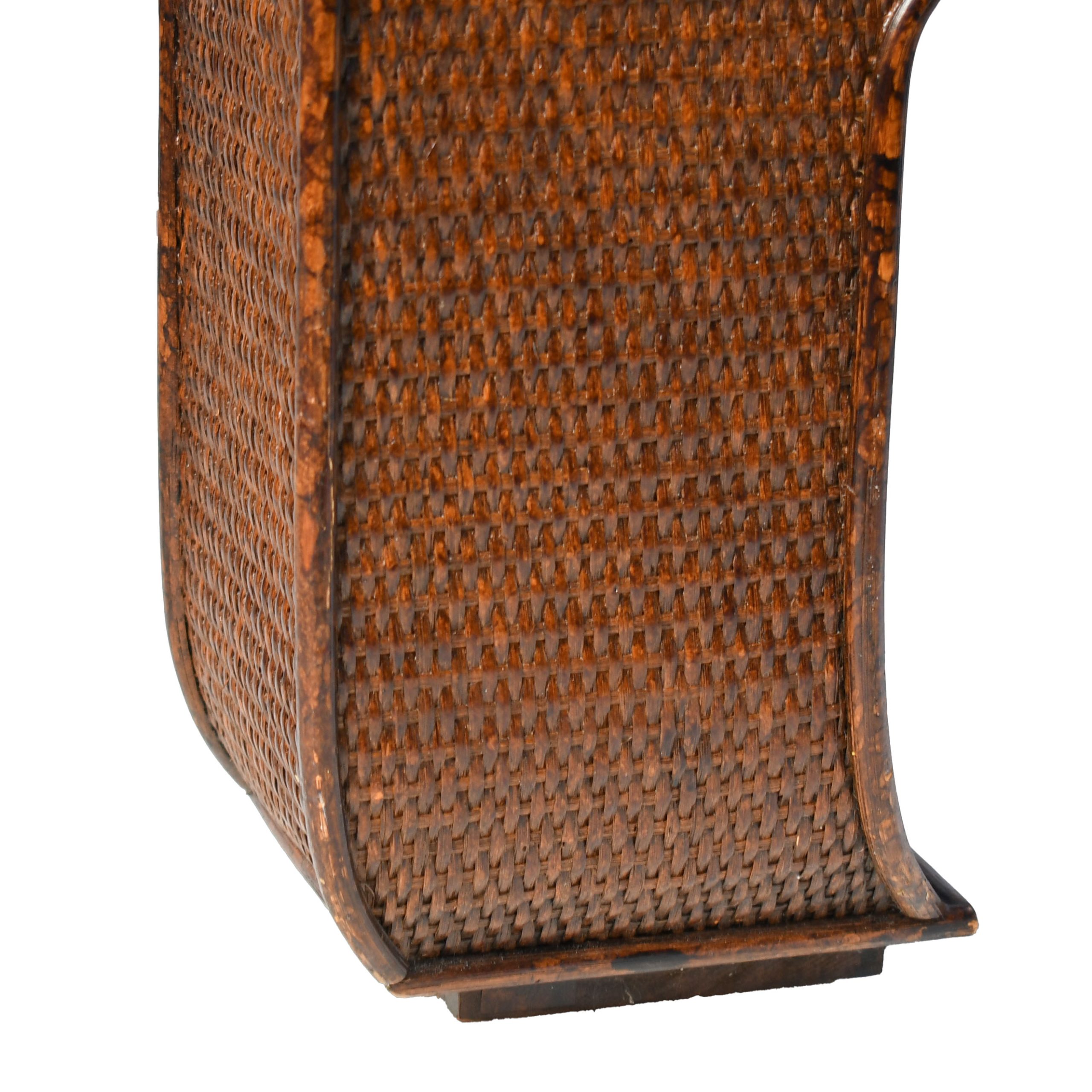 Woven Rattan Faux Tortoise Ming Style Coffee Table