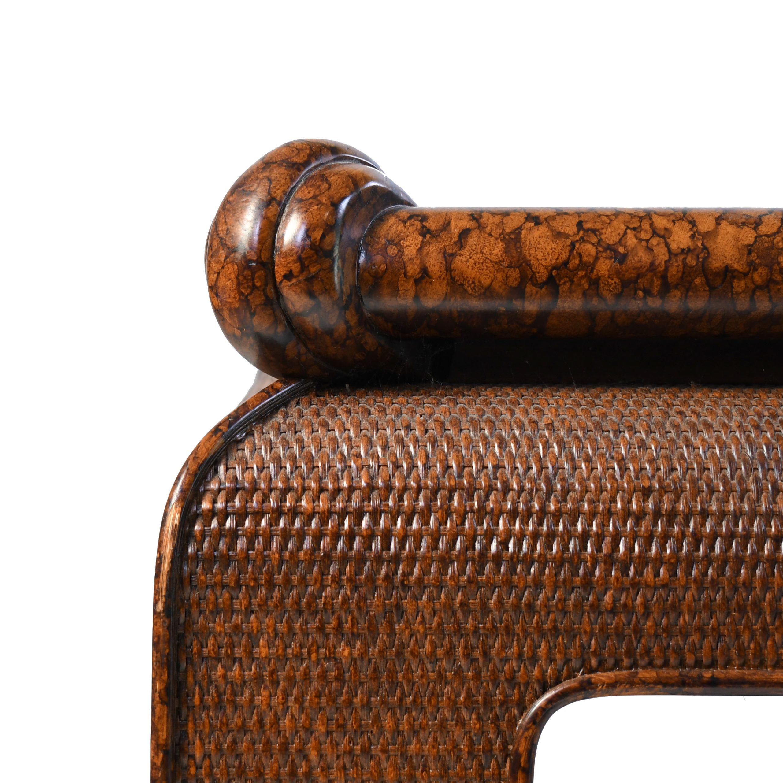 Woven Rattan Faux Tortoise Ming Style Coffee Table