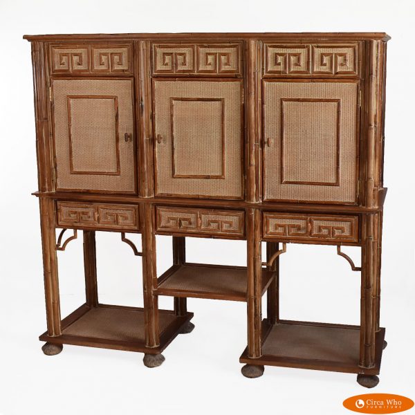 Woven Rattan Large Cabinet