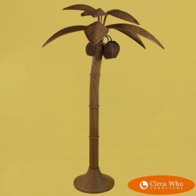 Woven Rattan Palm Tree Floor Lamp