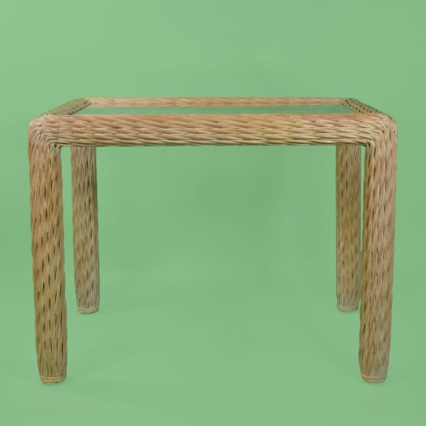 Woven Rattan Rectangular Side Table