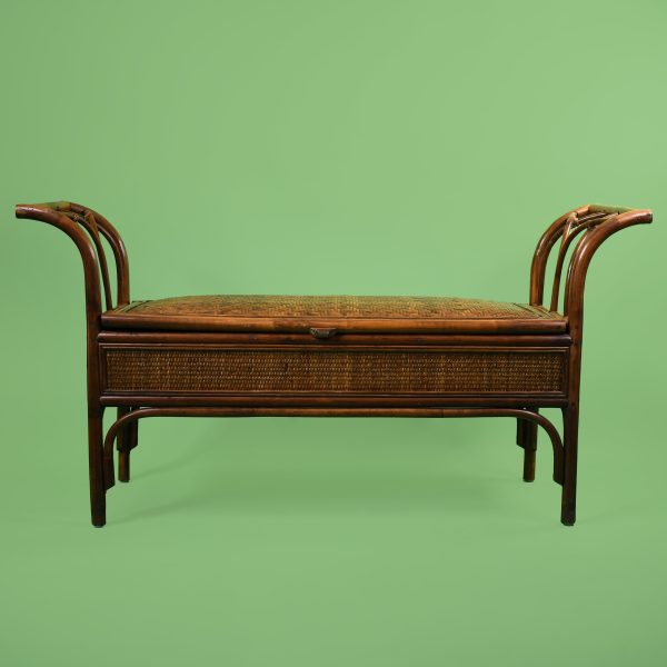 Woven Rattan Storage Bench