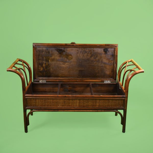 Woven Rattan Storage Bench