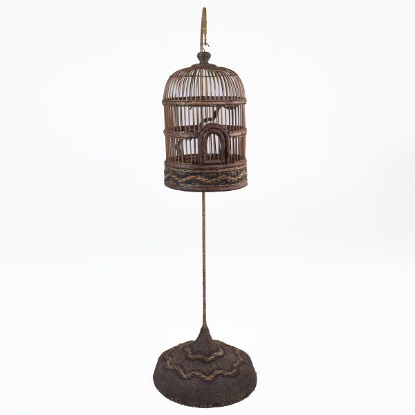 Woven Rattan and Bamboo Bird Cage