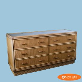 Woven Rattan and Bamboo Dresser by Brown Jordan