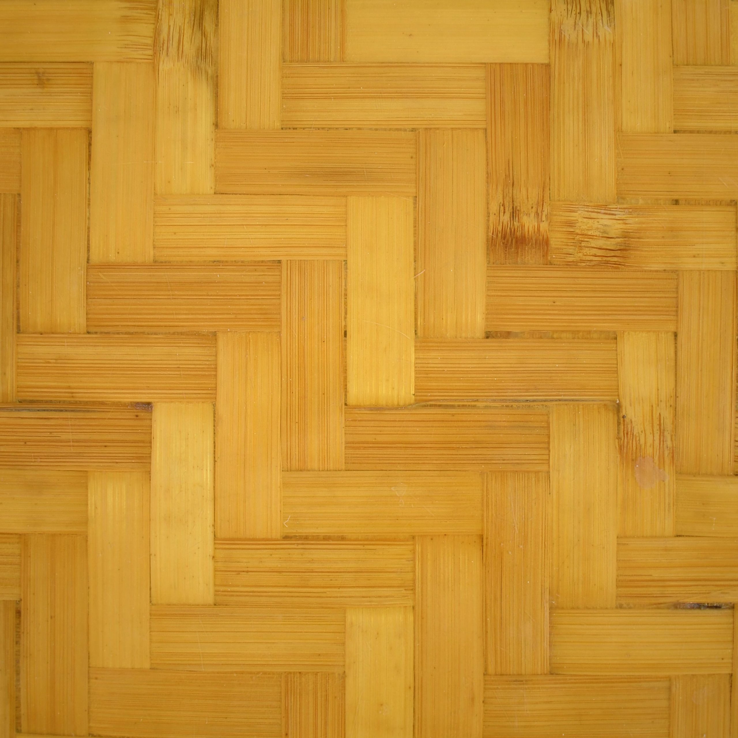 Woven Rattan and Burnt Bamboo Dining Table