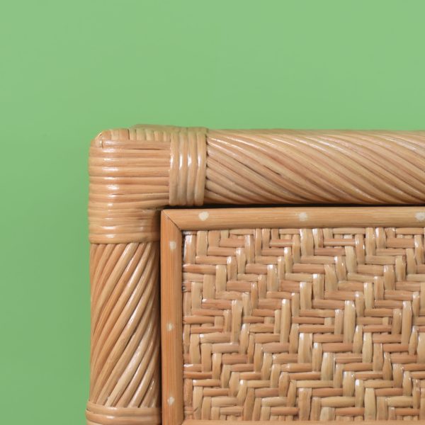 Woven Rattan and Pencil Reed Dresser