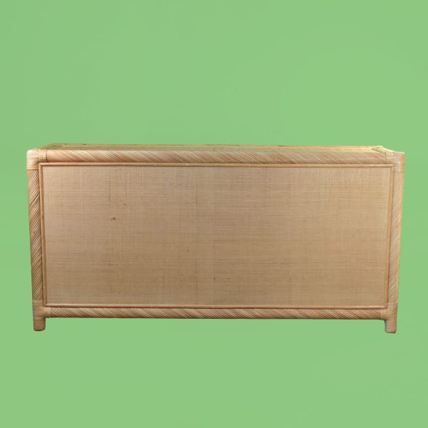 Woven Rattan and Pencil Reed Dresser