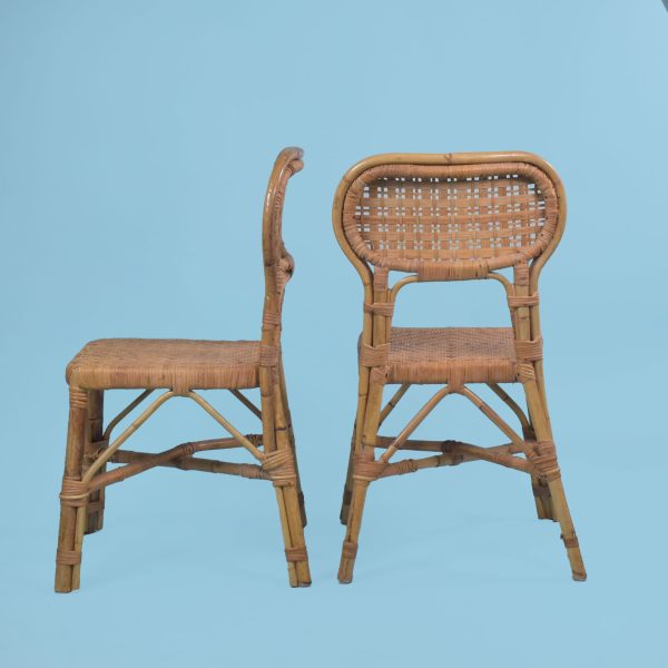 Woven Rattan and Rattan Coastal Dining Set