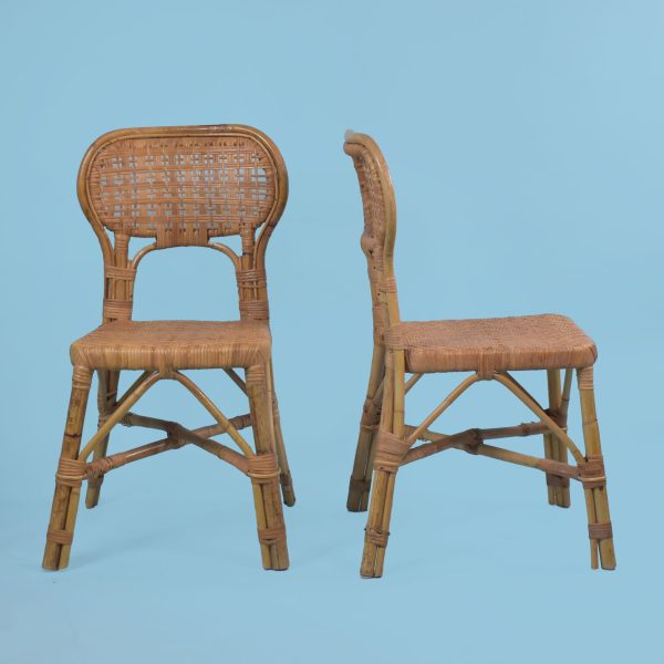 Woven Rattan and Rattan Coastal Dining Set