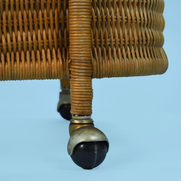Wrapped Rattan 2 Tier Bar Cart