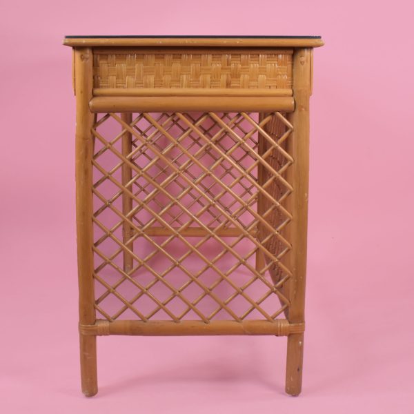 Wrapped Rattan Chippendale Desk With chair