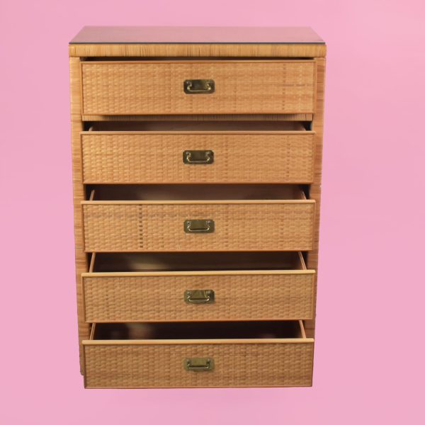 Wrapped Rattan Coastal Chest