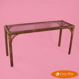 Wrapped Rattan Console