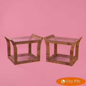 Wrapped Rattan End Tables