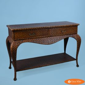 Wrapped Rattan Ming Style Credenza