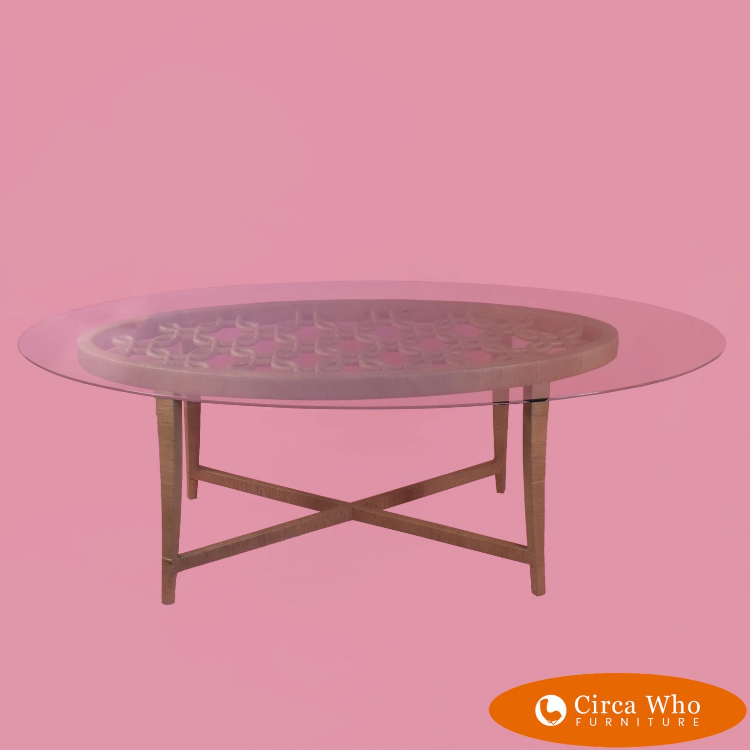 Wrapped Rattan Oval Dining Table Circa Who