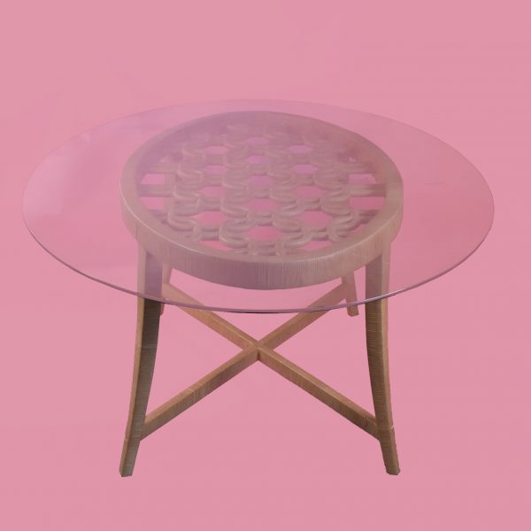 Wrapped Rattan Oval Dining Table