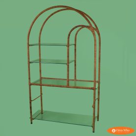 Wrapped Rattan Oval Etagere