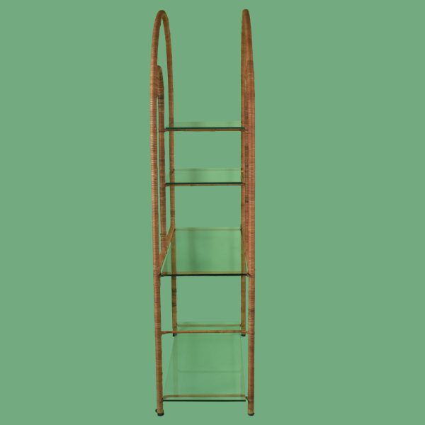 Wrapped Rattan Oval Etagere