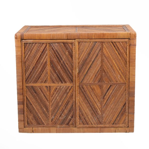 Wrapped Rattan Pencil Reed Cabinet