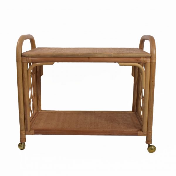 Wrapped Rattan Small Bar Cart