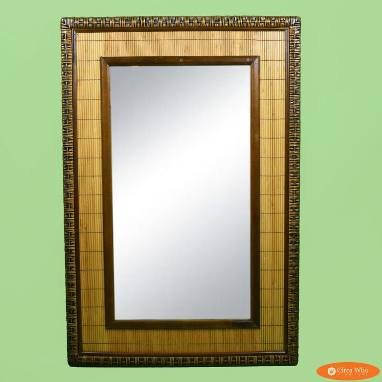Wrapped Rattan and Split Rattan Mirror