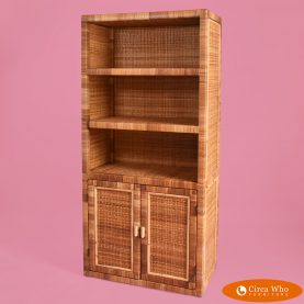 Wrapped Woven Rattan Etagere