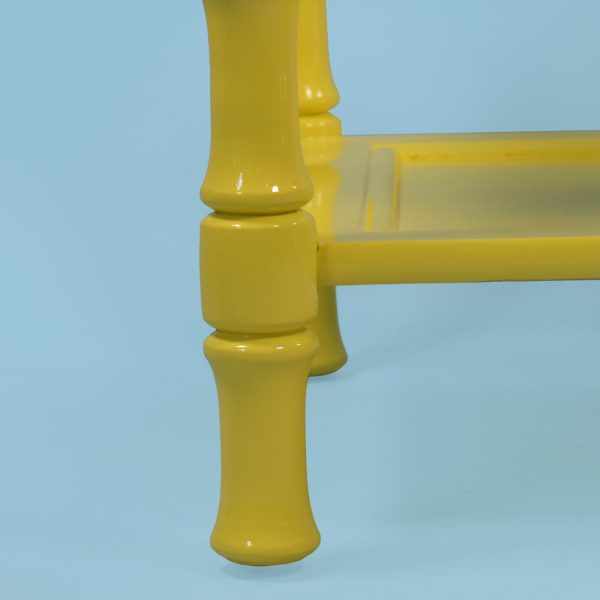 Yellow Faux Bamboo Low Side Table