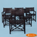 Set of 6 Mcguire Arm leather chairs